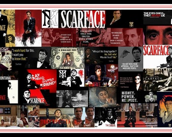 Scarface Collage Print: Tony Montana Wall Decor (11x17 Digital)