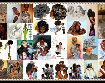 Black Motherhood Art Print: 11x17 Wall Decor (Digital Download)