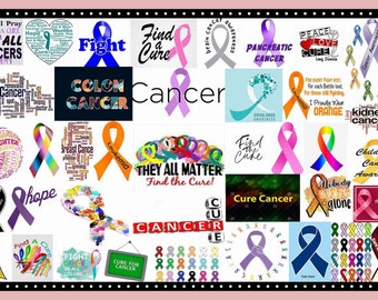 Cancer Awareness Ribbon Art Print (11x17 Digital PNG)