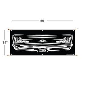 1967-1968 C10 Truck – STRONG Quality Banner – Chevrolet Sign Silverado Auto Man Cave Art Grille Garage Men Gifts Wall Decor Print