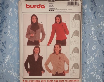 Burda No 8592 Jacket Pattern 1990s Sz 10 - 20