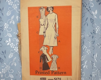 Anne Adams No 4911 Vintage Dress Pattern 1960s Sz 12