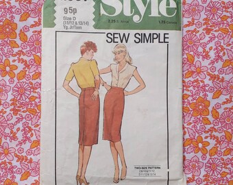 Style No 2957 Vintage Skirt Pattern 1980 Sz Teen 13/14