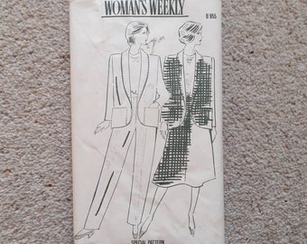 Woman's Weekly No B955 Vintage Jacket Skirt Trousers Pattern 1980s Sz 10 - 18
