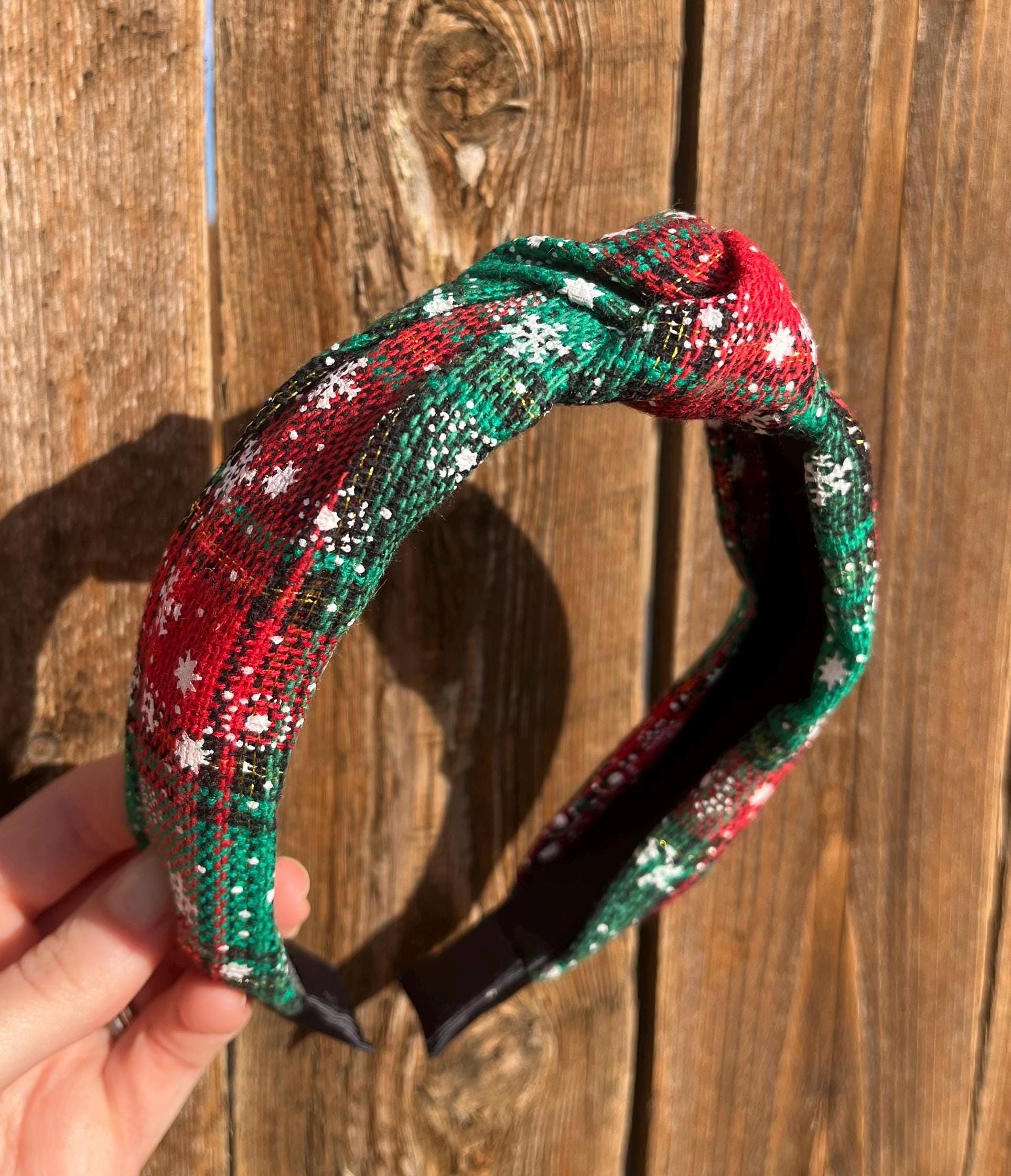 Fascia per capelli natalizia, decorata con cristalli, tema Babbo Natale