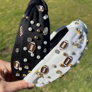 Football Bling Knotted Headbands | Game Day Headbands | Women’s Accessories | Football Moms | Cheerleader Hairpieces | Unique Gifts