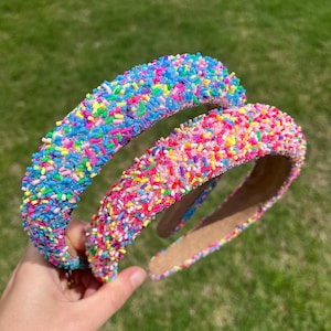 New boutique handmade candy sprinkle wide headband rainbow glitter New boutique handmade candy sprinkle wide headband rainbow  main image 4