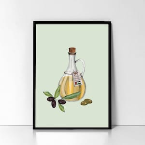 Palestinian Olive Oil | Free Palestine | Palestine Art | Digital Art Print | Wall art | A5