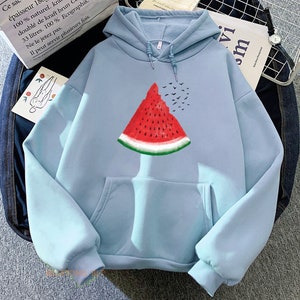 Watermelon Piece Black Pattern Print Women Men Pullover Hoodie