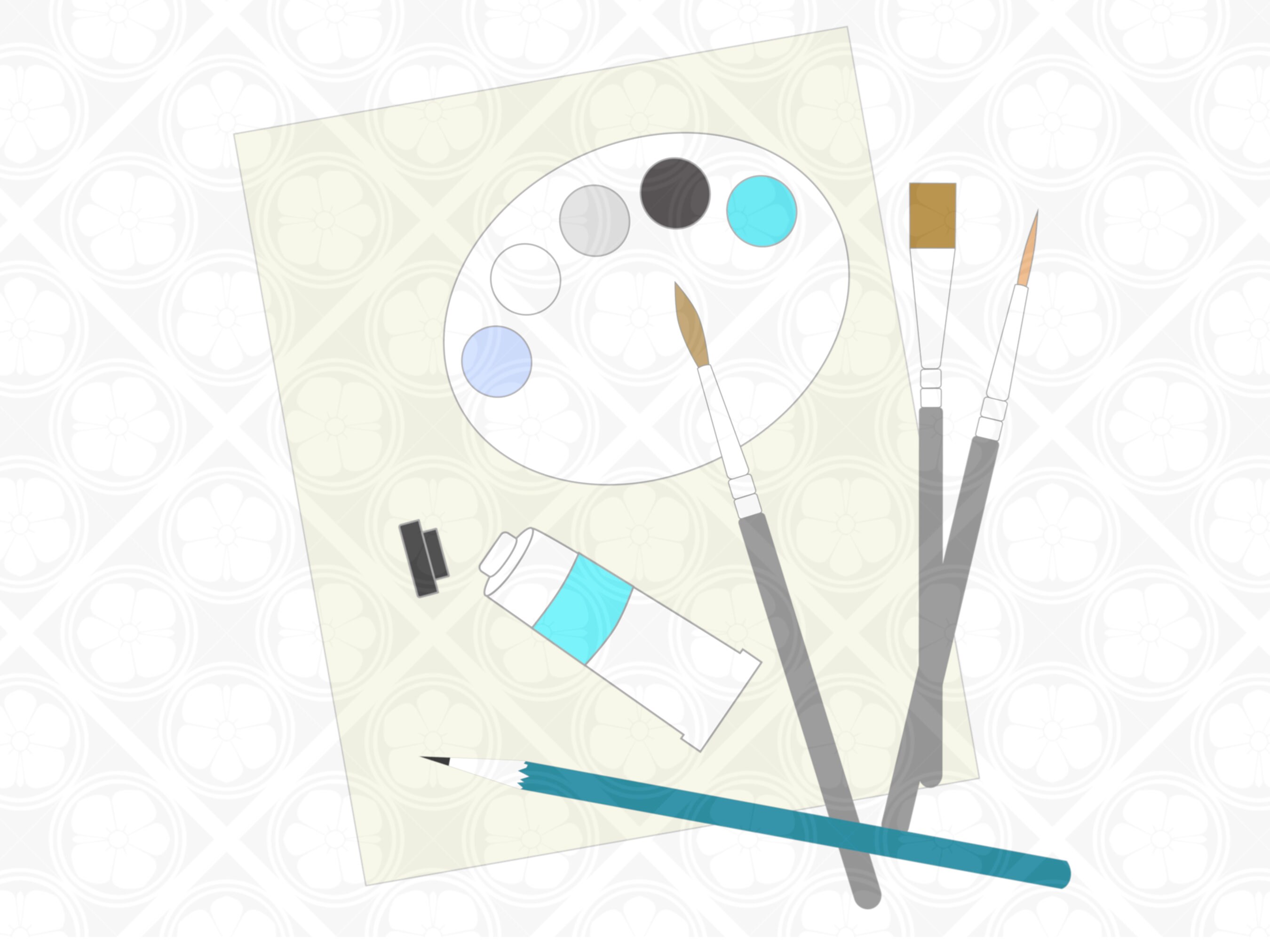Art Supplies SVG Cut File PNG Clipart Drawing Painting Hobby Etsy
