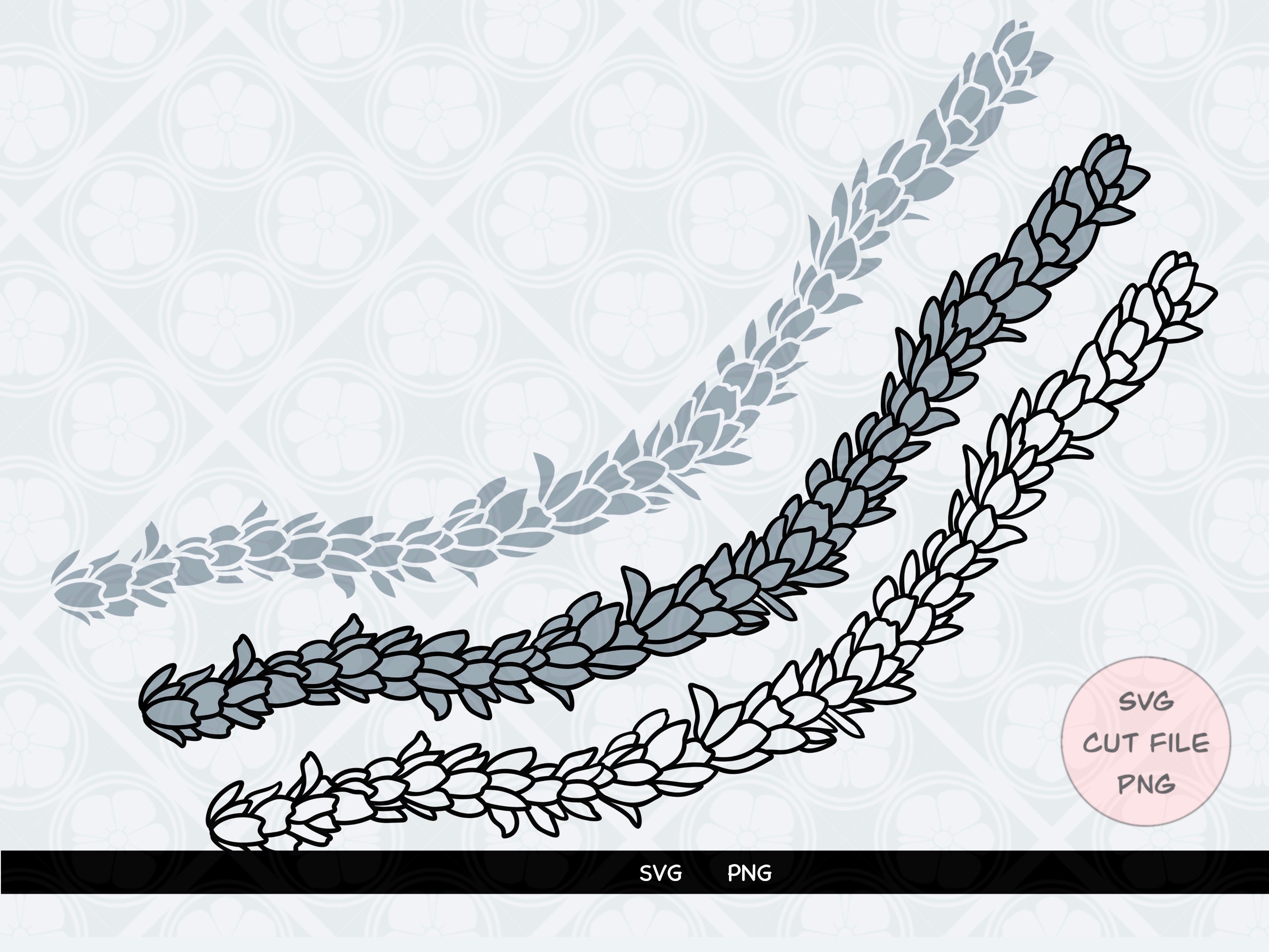 Pikake Single Strand Lei SVG Cut File PNG Clipart Instant Etsy Ireland