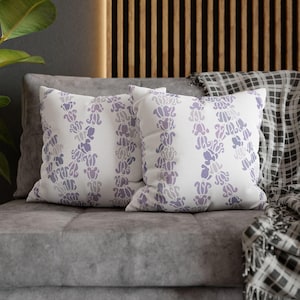 Crown Flower Pua Kalaunu Melodies Canvas Pillowcase, Calotropis gigantea, Giant Milkweed, Hawaiian Flower Lei, White, Lavendar, and Purple