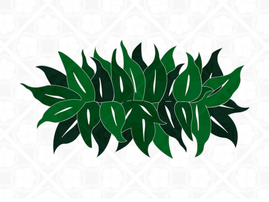 Maile Leaf Haku Lei SVG Cut File PNG Digital Download Flower - Etsy