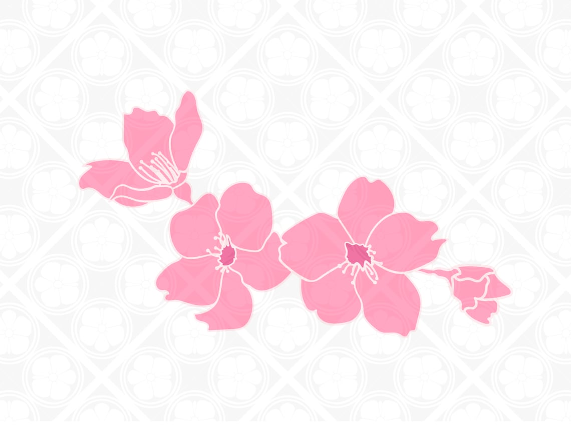Cherry Blossom Sakura Flower SVG Cut File PNG Digital Etsy