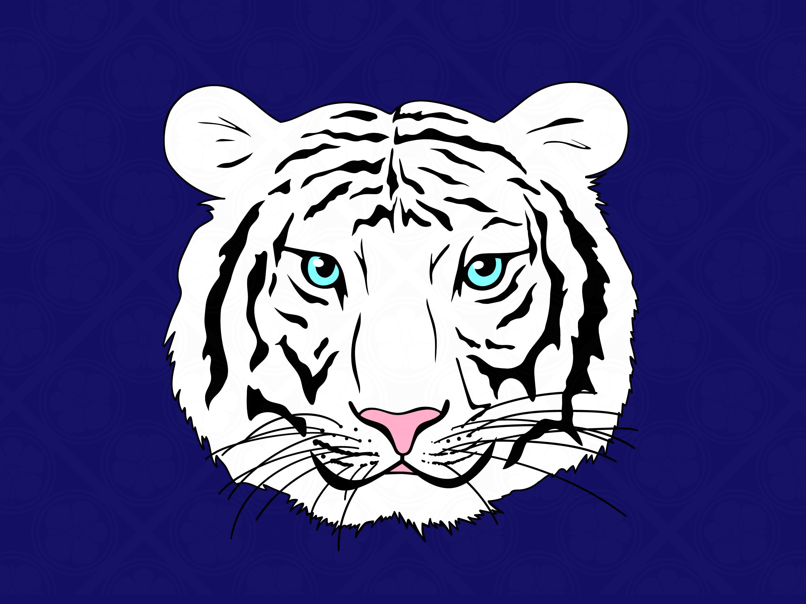 Bengal Tiger face SVG Cut File PNG Clipart Large Cat Print | Etsy
