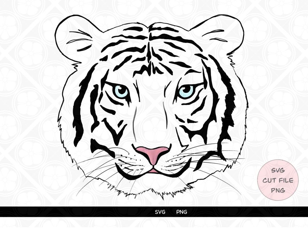 White Tiger Face SVG Cut File PNG Clipart Large Cat Print and - Etsy