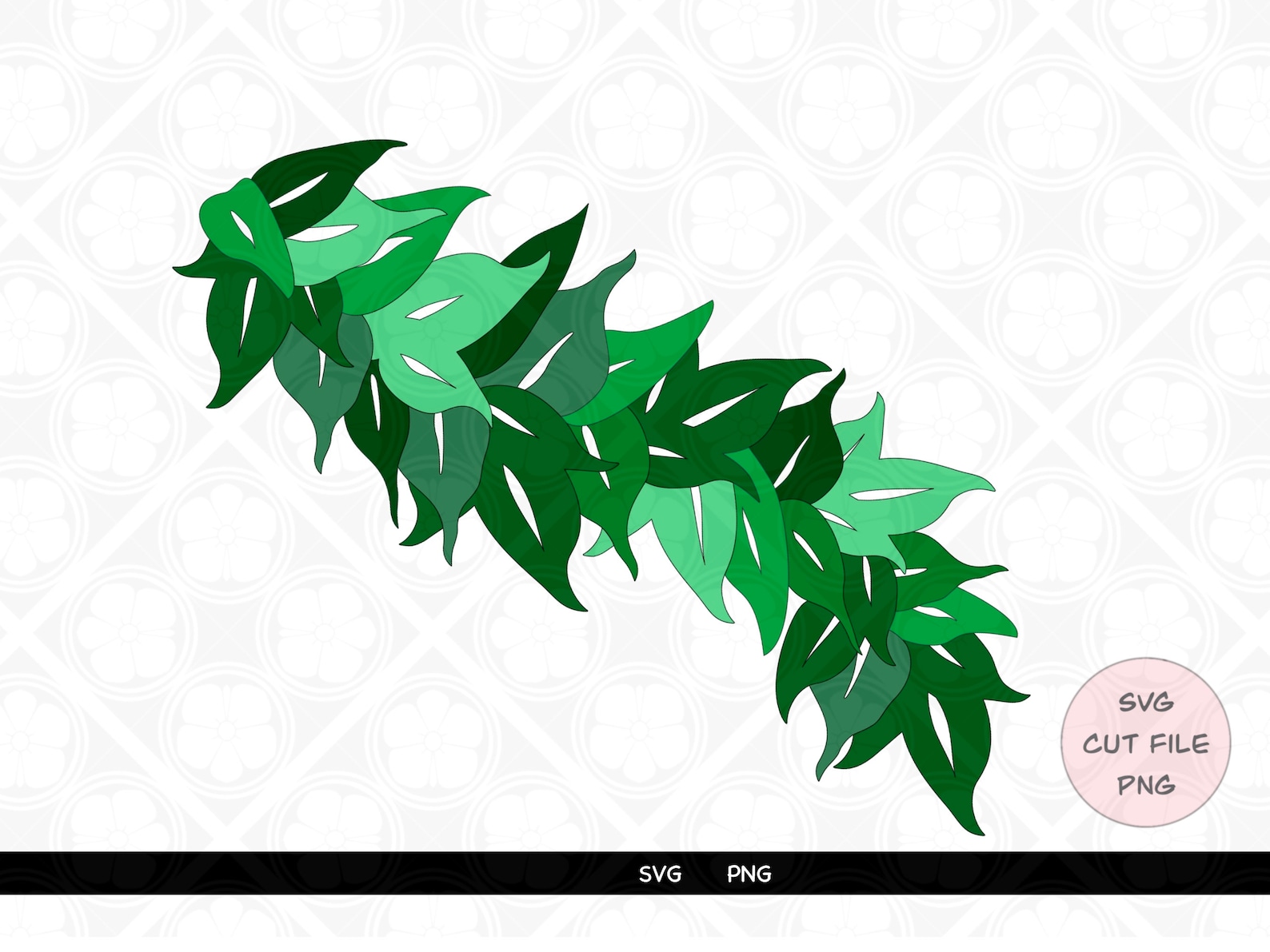 Hawaiian Maile Leaf Lei SVG PNG Instant Digital Download for - Etsy