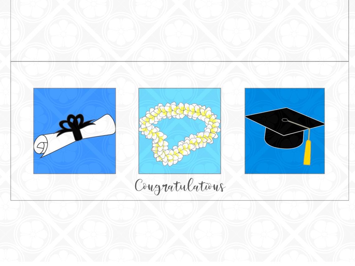 Graduation Congratulations Triple Square Slimline 8.5 X 3.5 - Etsy