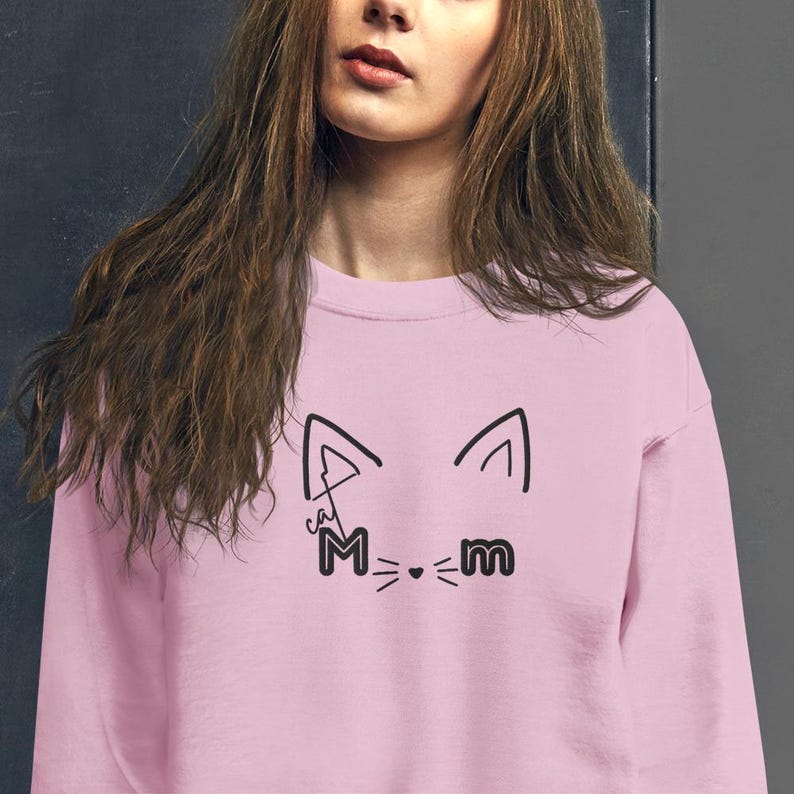 Cat Mom crewneck sweater, cat loving gift, fur mama