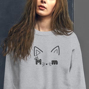 Cat Mom crewneck sweater, cat loving gift, fur mama