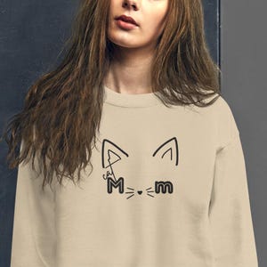 Cat Mom crewneck sweater, cat loving gift, fur mama