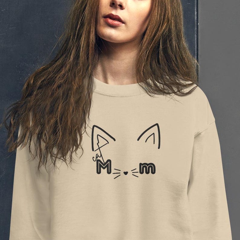 Cat Mom crewneck sweater, cat loving gift, fur mama