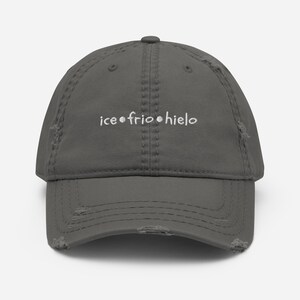 Distressed Dad Hat | Ice, Frio, Hielo | Eladio Carrión inspired | si la calle llama | baseball cap |
