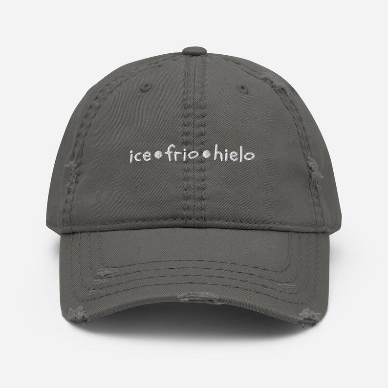 Distressed Dad Hat | Ice, Frio, Hielo | Eladio Carrión inspired | si la calle llama | baseball cap |