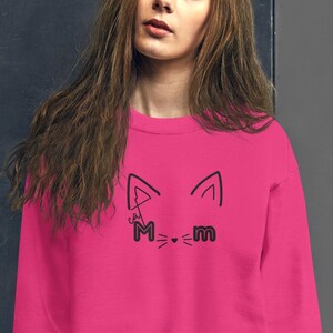 Cat Mom crewneck sweater, cat loving gift, fur mama