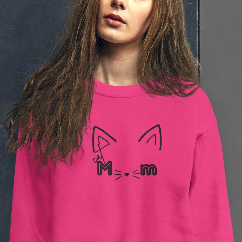 Cat Mom crewneck sweater, cat loving gift, fur mama