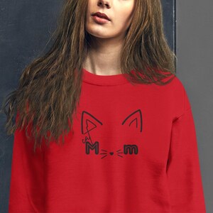 Cat Mom crewneck sweater, cat loving gift, fur mama