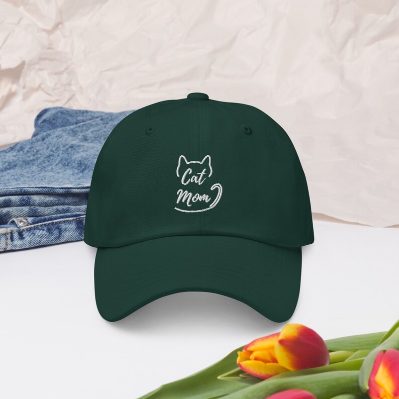 Cat mom dad hat | embroidered | unisex | male or female | silhouette | letter hat | gift idea | ball cap | baseball hat