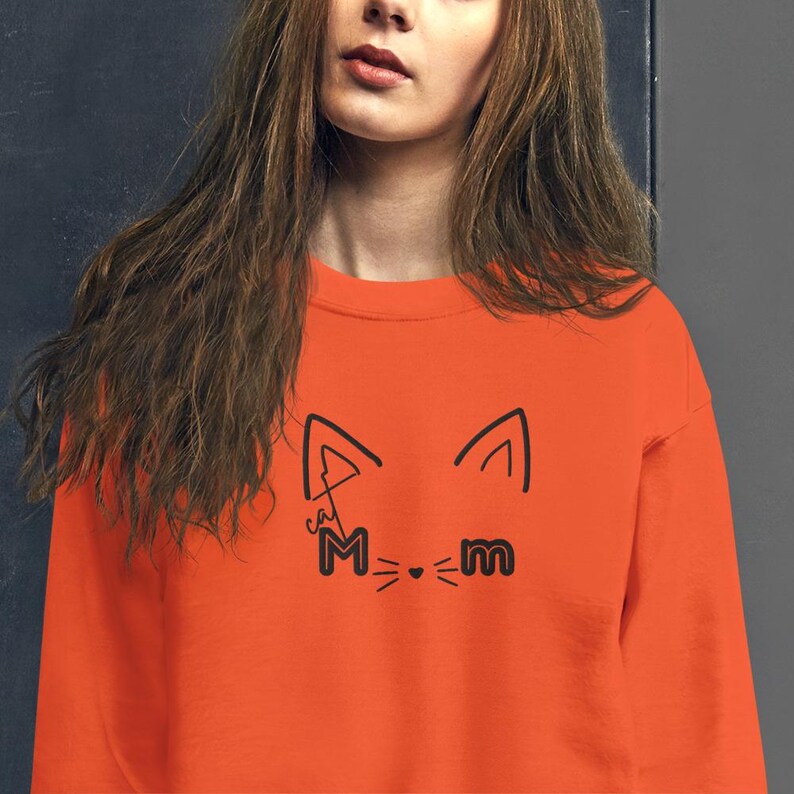 Cat Mom crewneck sweater, cat loving gift, fur mama