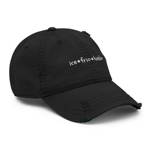 Distressed Dad Hat | Ice, Frio, Hielo | Eladio Carrión inspired | si la calle llama | baseball cap |