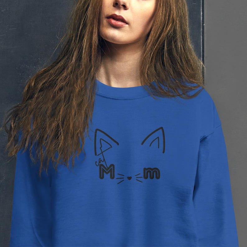 Cat Mom crewneck sweater, cat loving gift, fur mama