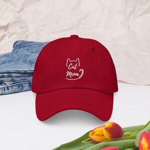 Cat mom dad hat | embroidered | unisex | male or female | silhouette | letter hat | gift idea | ball cap | baseball hat