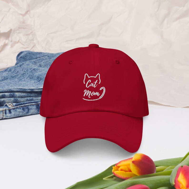 Cat mom dad hat | embroidered | unisex | male or female | silhouette | letter hat | gift idea | ball cap | baseball hat