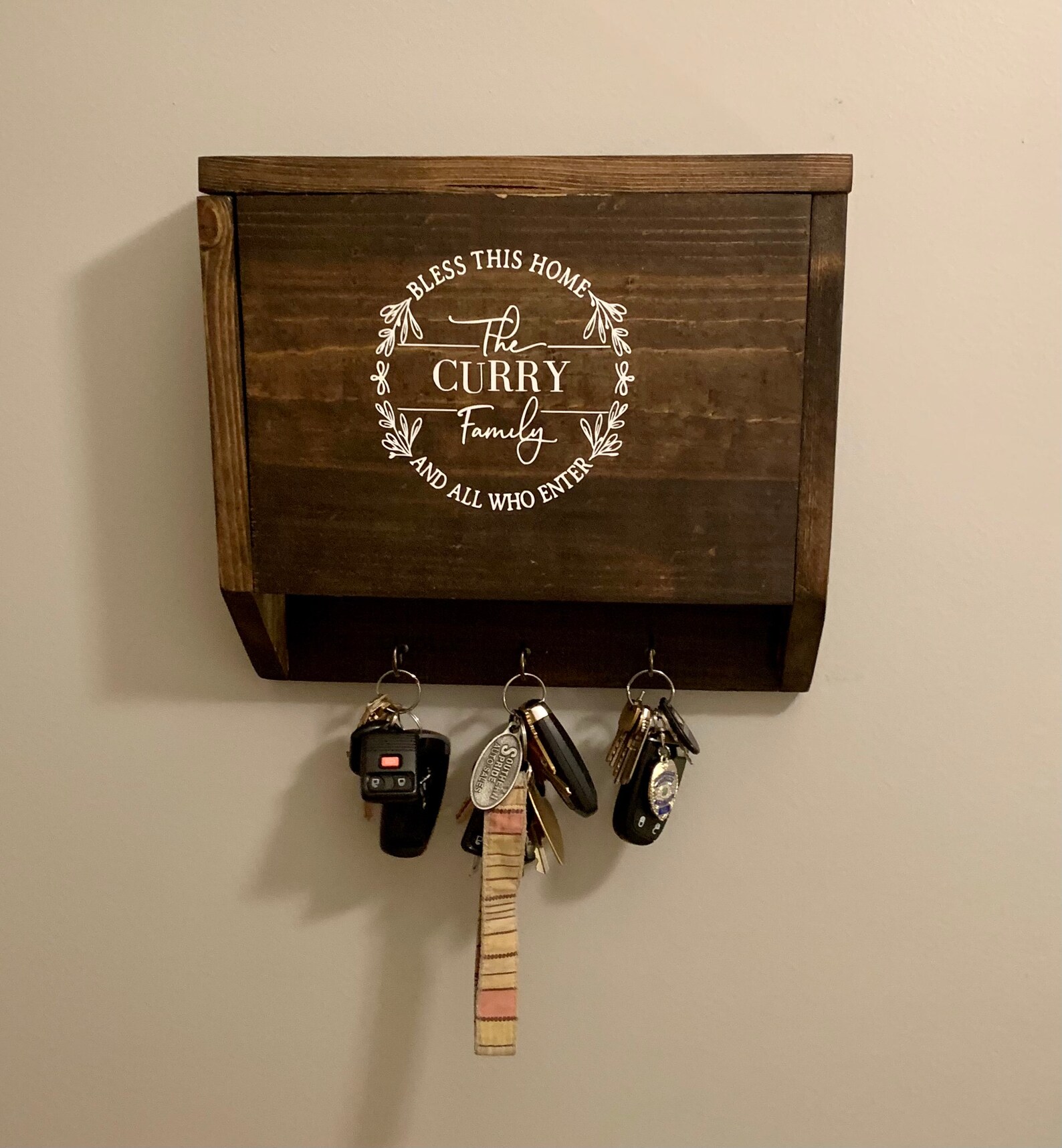 Wooden Concealment Box and Keychain Holder Etsy