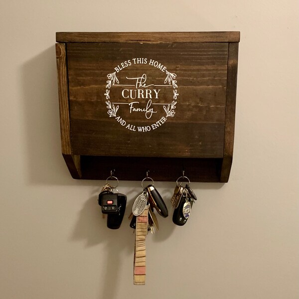 Wooden Concealment Box and Keychain Holder