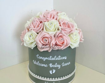 Caja de flores, regalo del día de la madre, regalo personalizado del día de la madre, regalo personalizado, caja de rosas personalizada, regalos de cumpleaños, regalo de cumpleaños,