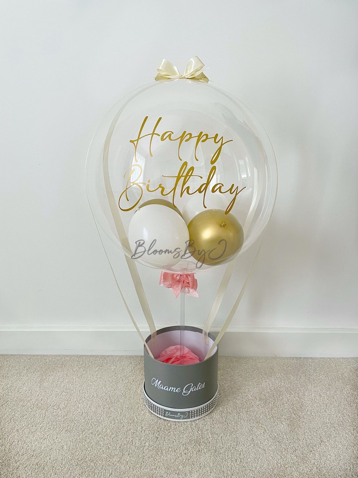 Personalised Empty Hatbox With Bubble Balloon fill With Your Etsy