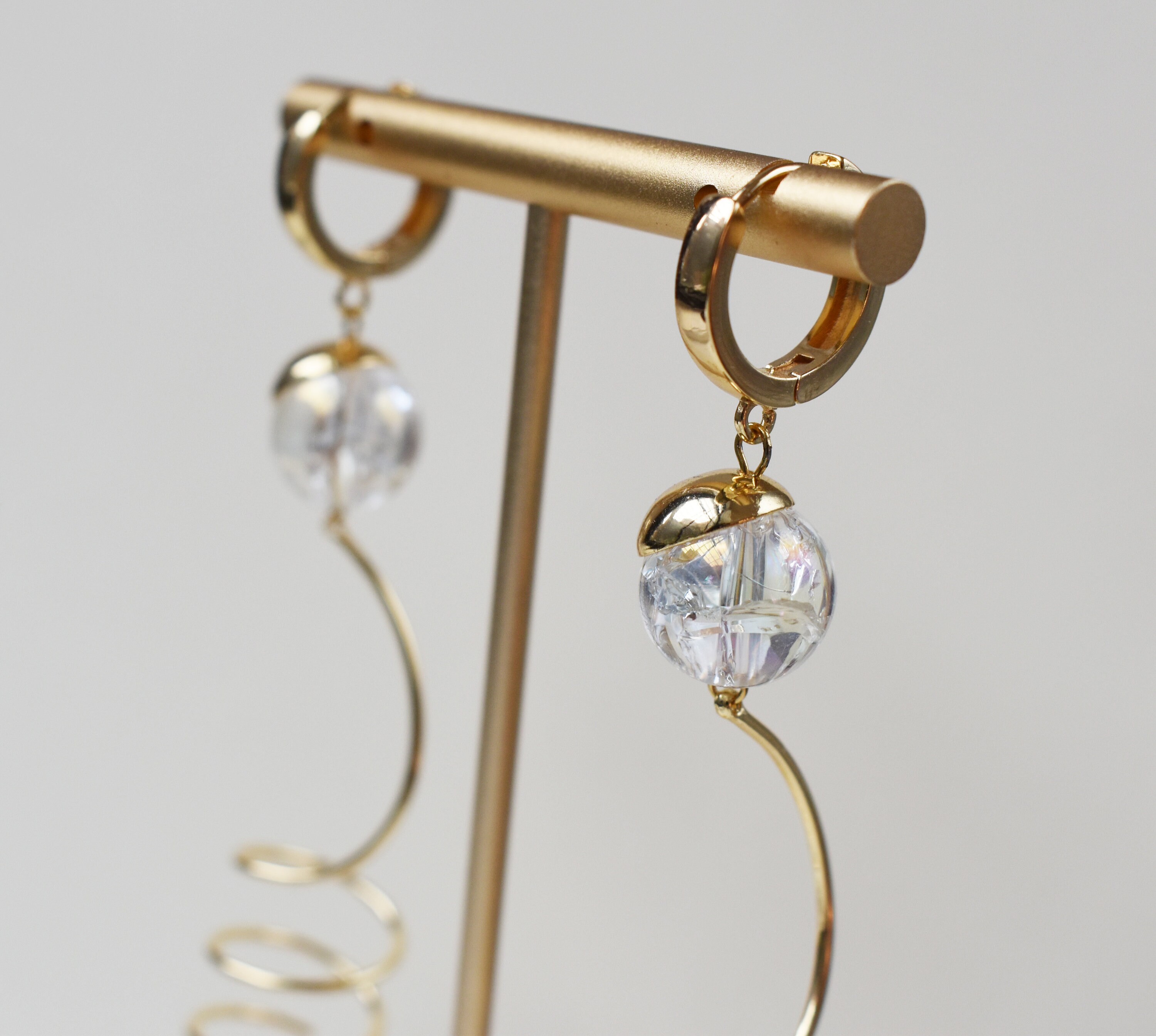 Unusual quirky earrings dangle gold twisted swirl earrings Etsy