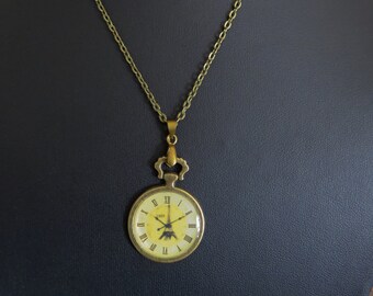 Working Clock Necklace - Etsy