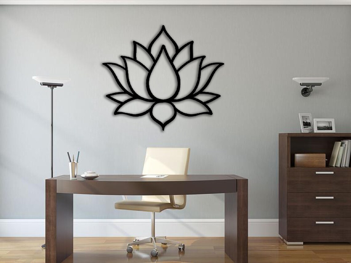 Lotus Flower Wood Wall Decor Wood Lotus Wall Art Padmasana Etsy