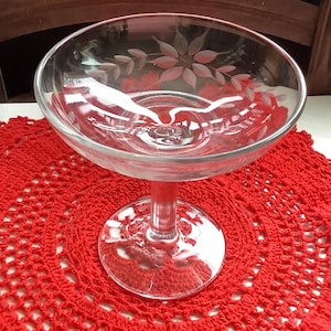 Vintage Etched Coupe Champagne glass