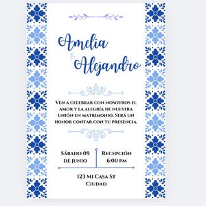 Talavera Inspired Wedding Invitation Template