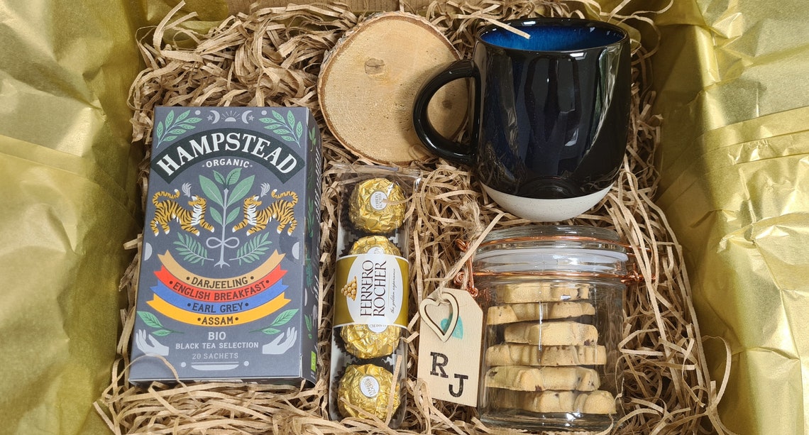 Organic Tea & Biscuit gift set gifts for him birthday