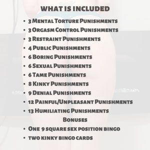 Kinky BDSM Bondage Discipline 72 Punishment Idea Cards - Submissive DDLG Little Girlfriend Wife Daddy Dom Master, Mistress Femdom Dominatrix image 3