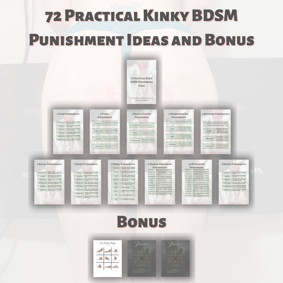 Kinky BDSM Bondage Discipline 72 Punishment Idea Cards - Submissive DDLG Little Girlfriend Wife Daddy Dom Master, Mistress Femdom Dominatrix
