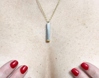 Personalized Hidden Message Necklace, Engraved Sliding Pendant, Discreet Day Collar Jewelry, Custom Gift for Her, Sub Dom BDSM